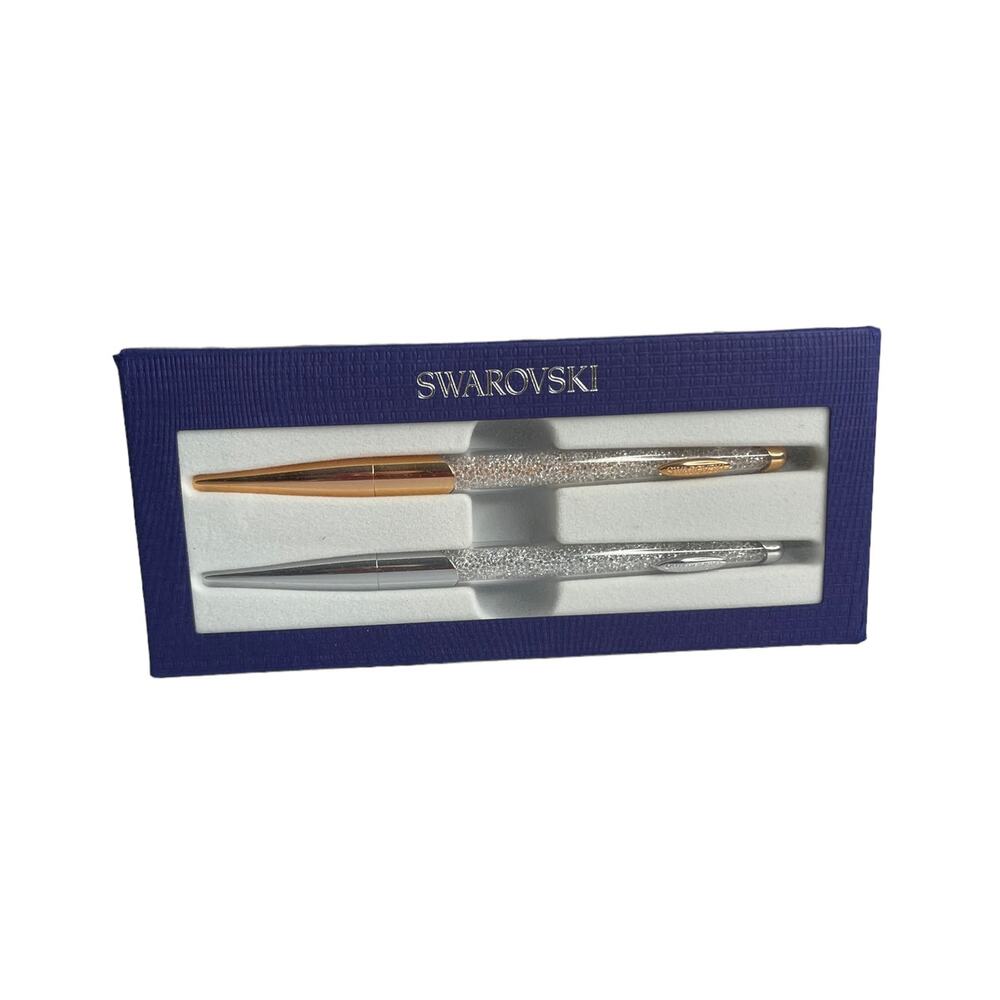 Swarovski Crystalline Nova Ballpoint Pen boxed Set Silver and Gold